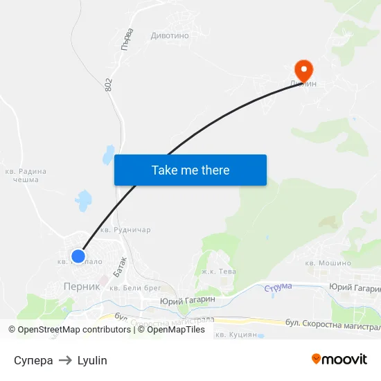Супера to Lyulin map