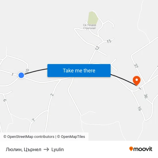 Люлин, Църнел to Lyulin map
