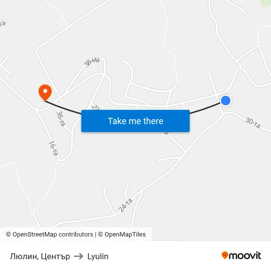 Lyulin, Center to Lyulin map