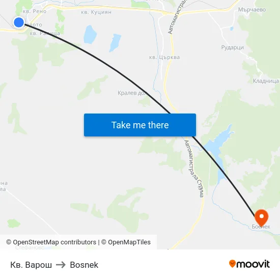 Varosh Quarter to Bosnek map