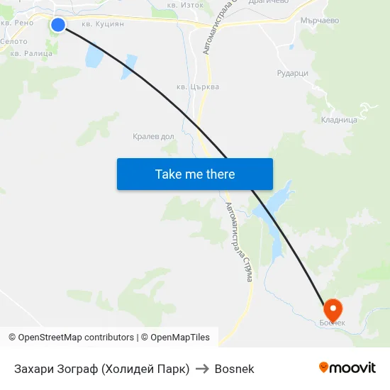 Zahari Zograf (Holiday Park) to Bosnek map