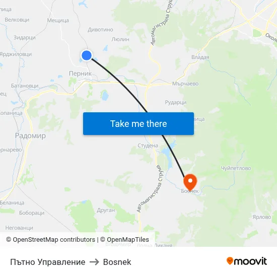 Road Management to Bosnek map