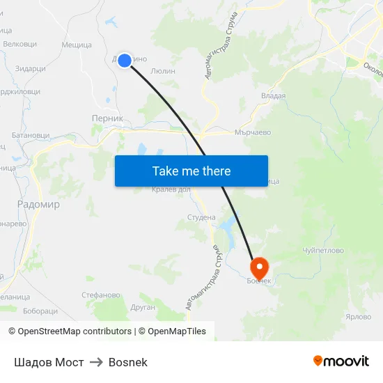 Shadov Bridge to Bosnek map