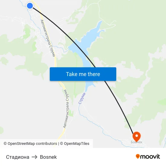 Стадиона to Bosnek map