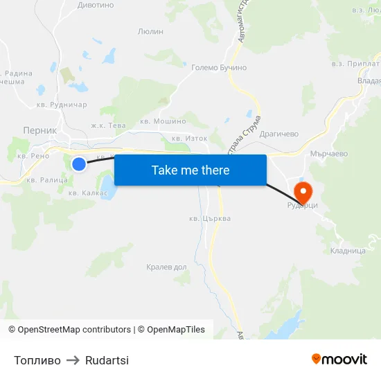 Fuel to Rudartsi map