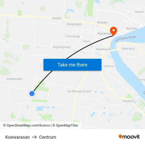 Koewarasan to Centrum map