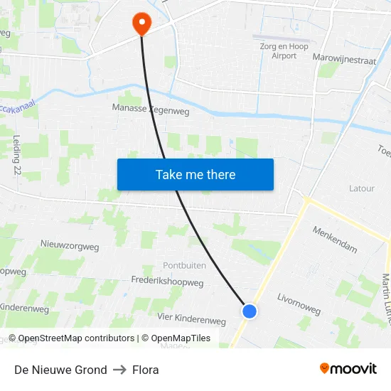 De Nieuwe Grond to Flora map