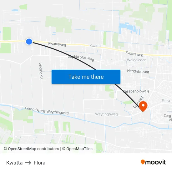 Kwatta to Flora map