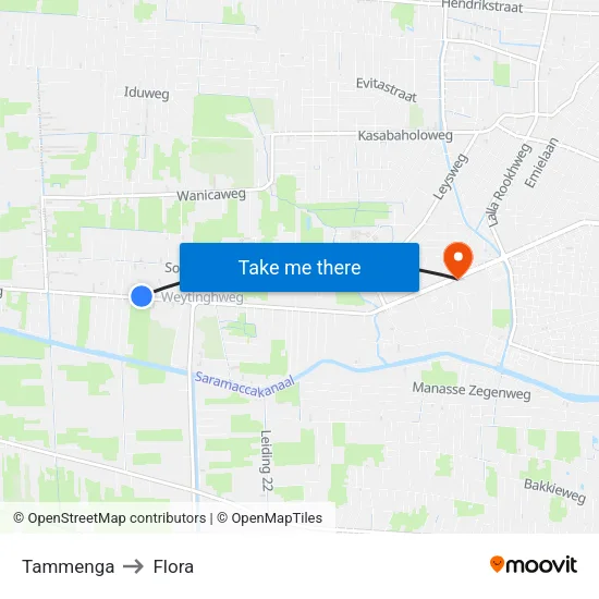 Tammenga to Flora map