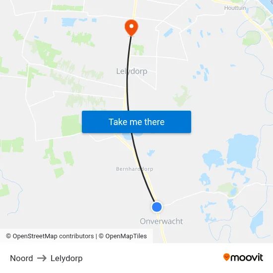 Noord to Lelydorp map