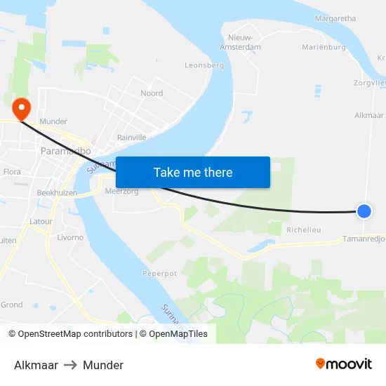 Alkmaar to Munder map