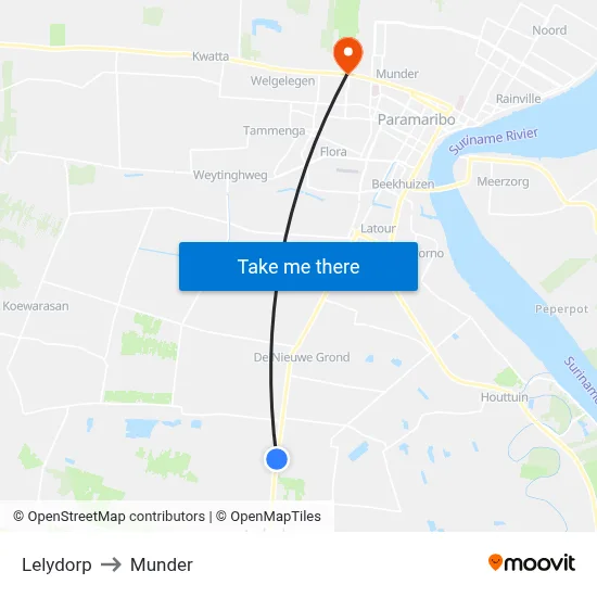 Lelydorp to Munder map