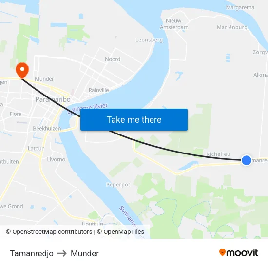 Tamanredjo to Munder map