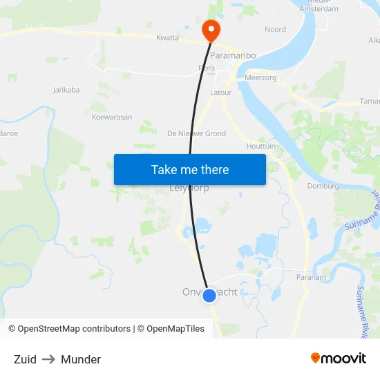 Zuid to Munder map