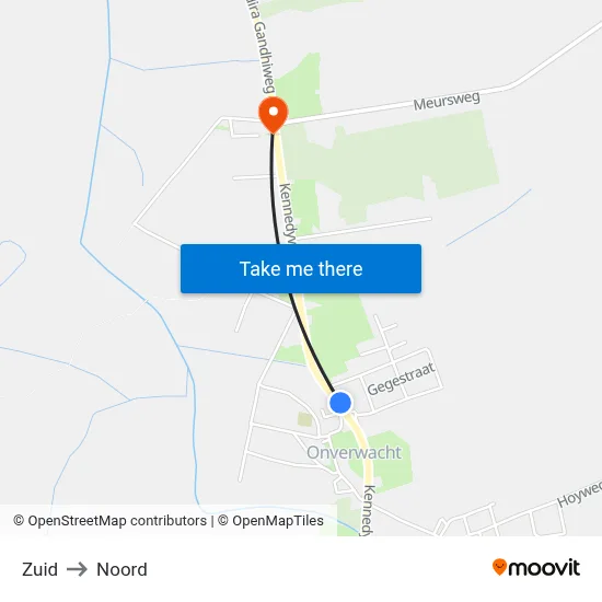 Zuid to Noord map