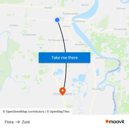 Flora to Zuid map