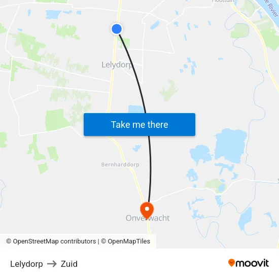 Lelydorp to Zuid map