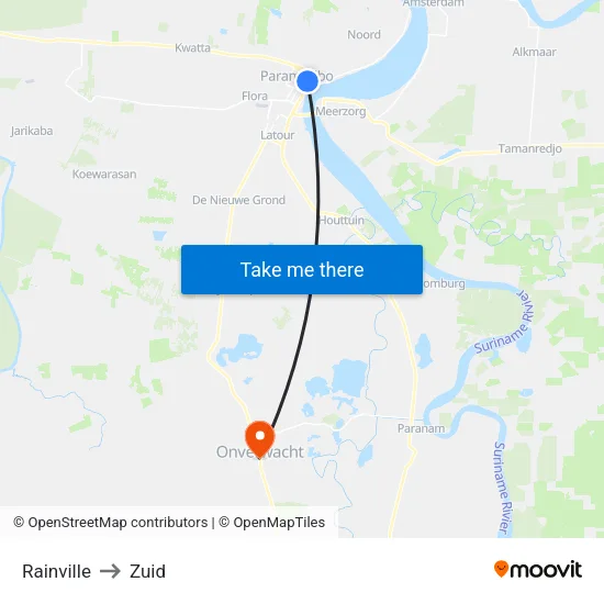 Rainville to Zuid map