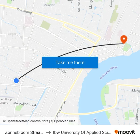 Zonnebloem Straat, 59 to Ibw University Of Applied Sciences map