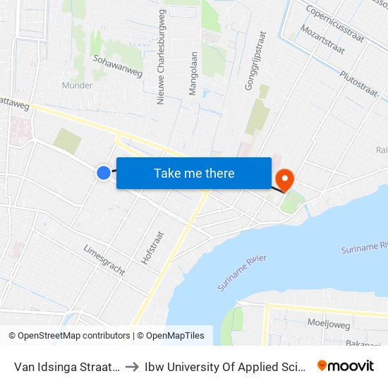 Van Idsinga Straat, 53 to Ibw University Of Applied Sciences map