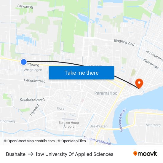 Bushalte to Ibw University Of Applied Sciences map