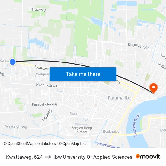 Kwattaweg, 624 to Ibw University Of Applied Sciences map