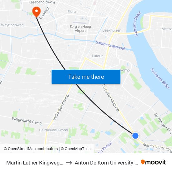 Martin Luther Kingweg, 179 to Anton De Kom University Adek map