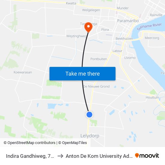 Indira Gandhiweg, 753 to Anton De Kom University Adek map