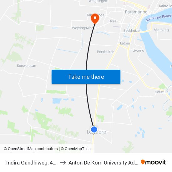 Indira Gandhiweg, 476 to Anton De Kom University Adek map