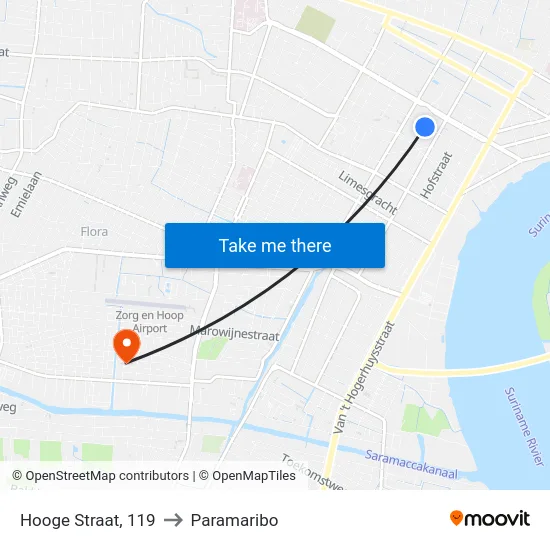 Hooge Straat, 119 to Paramaribo map