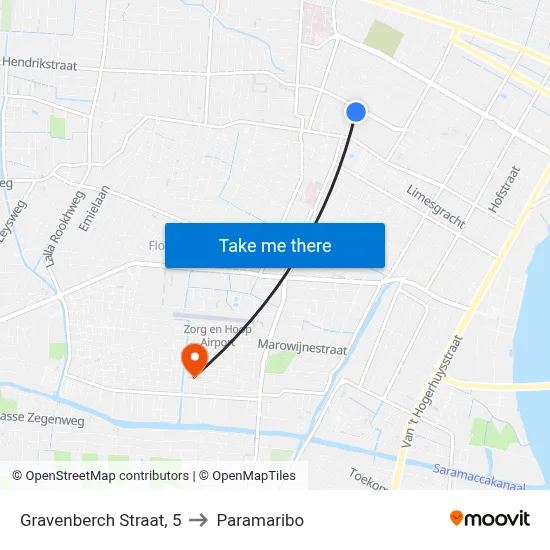 Gravenberch Straat, 5 to Paramaribo map