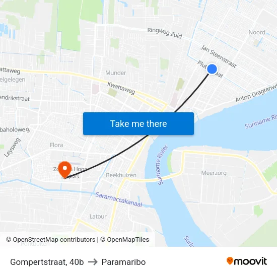 Gompertstraat, 40b to Paramaribo map