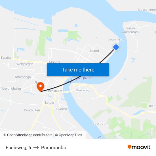 Eusieweg, 6 to Paramaribo map