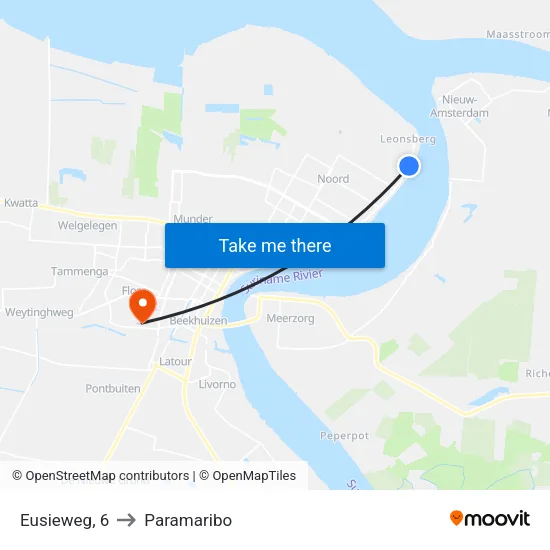 Eusieweg, 6 to Paramaribo map