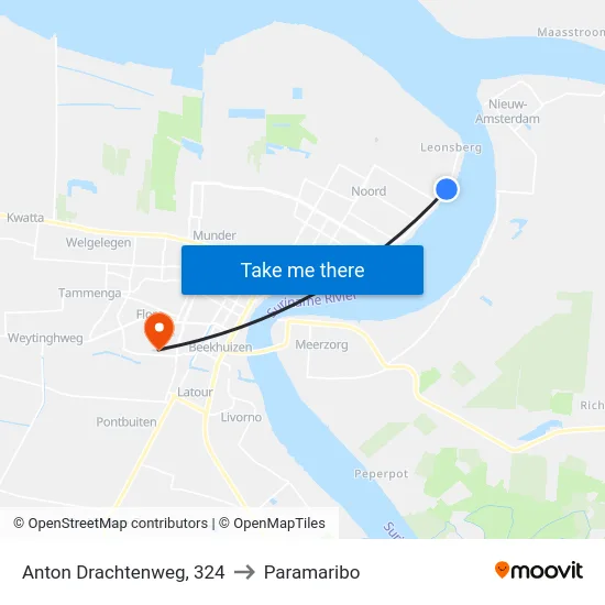 Anton Drachtenweg, 324 to Paramaribo map