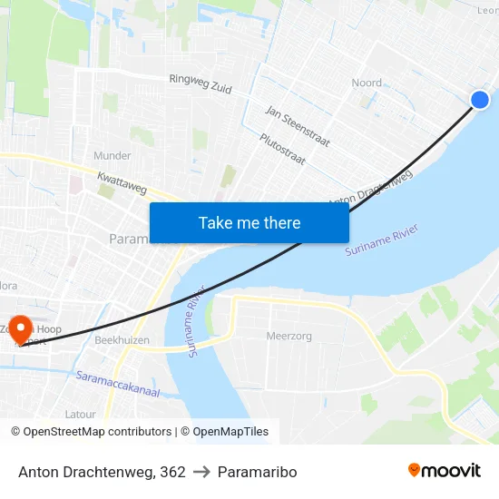 Anton Drachtenweg, 362 to Paramaribo map