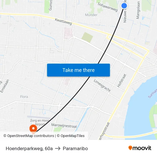 Hoenderparkweg, 60a to Paramaribo map