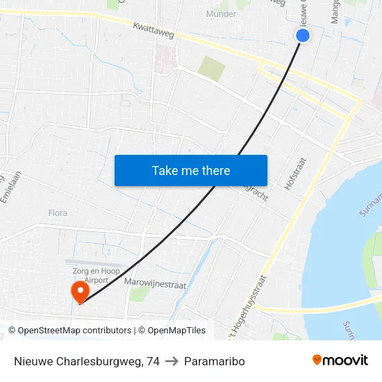 Nieuwe Charlesburgweg, 74 to Paramaribo map
