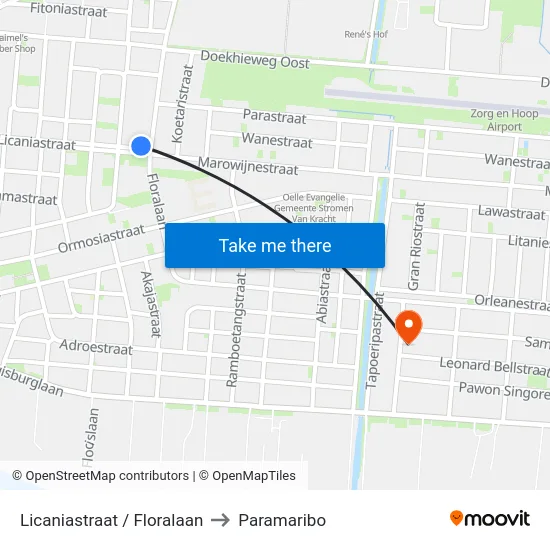 Licaniastraat / Floralaan to Paramaribo map