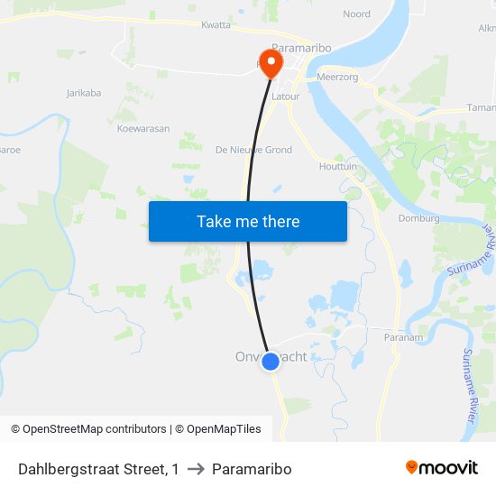 Dahlbergstraat Street, 1 to Paramaribo map
