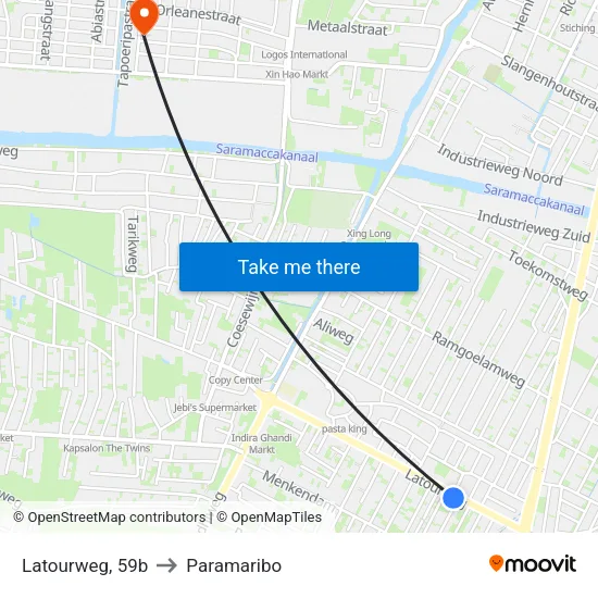 Latourweg, 59b to Paramaribo map
