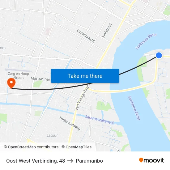 Oost-West Verbinding, 48 to Paramaribo map