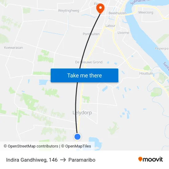 Indira Gandhiweg, 146 to Paramaribo map