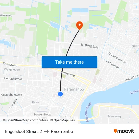 Engelsloot Straat, 2 to Paramaribo map