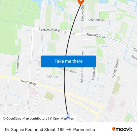 Dr. Sophie Redmond Straat, 185 to Paramaribo map