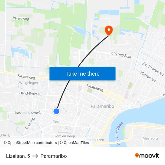 Lizelaan, 5 to Paramaribo map