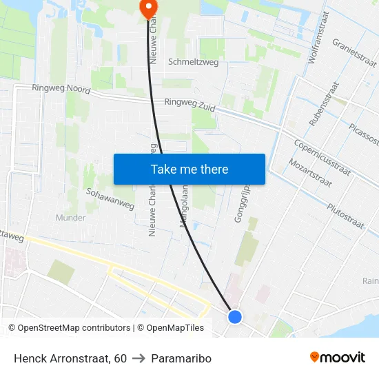 Henck Arronstraat, 60 to Paramaribo map