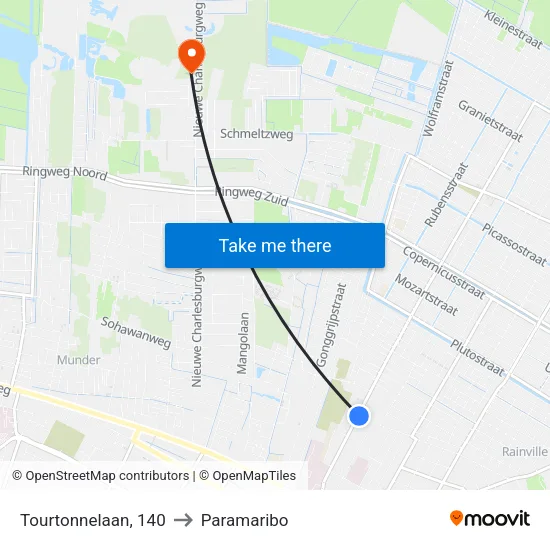 Tourtonnelaan, 140 to Paramaribo map