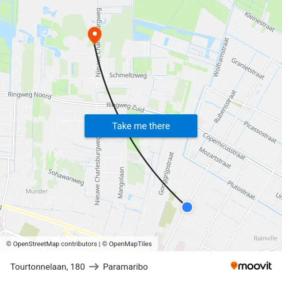 Tourtonnelaan, 180 to Paramaribo map
