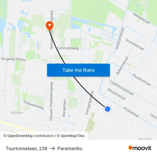 Tourtonnelaan, 238 to Paramaribo map